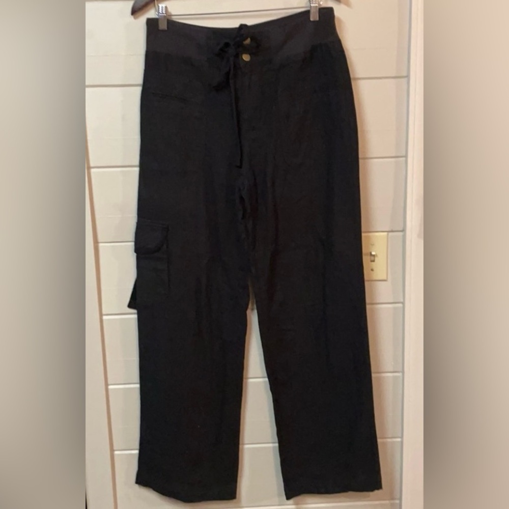 Soft Surroundings Linen Blend Wide Leg Pants Size S.
